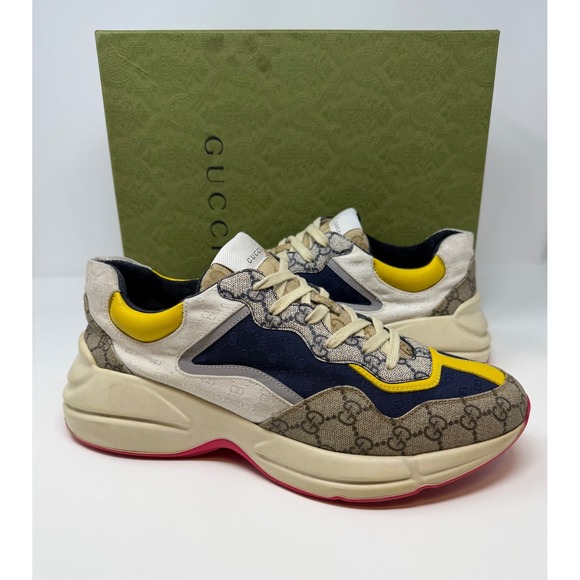 Gucci Other - Gucci Rhyton GG Beige White Yellow Sneaker Size 12 US 11 Gucci
